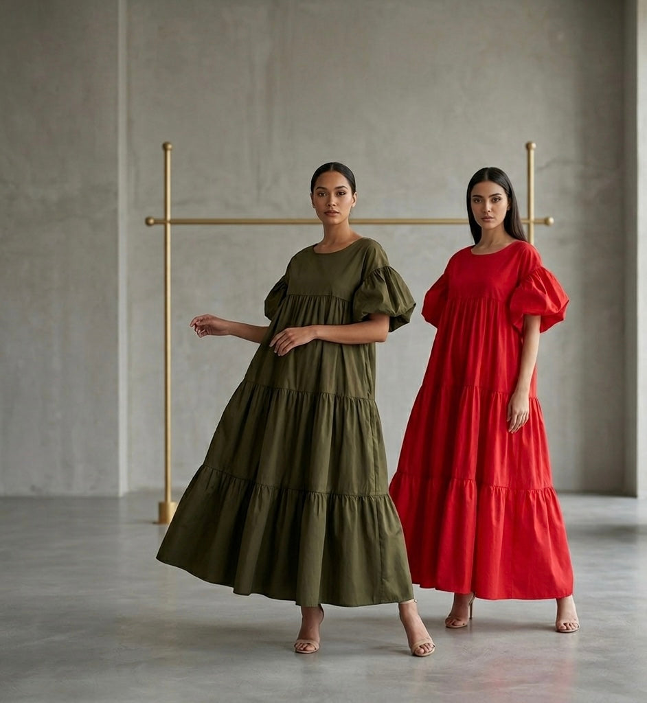 Sleeves Silhouette Dress